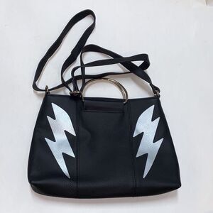 T-Shirt & Jeans For The Record Ring Satchel In High Voltage Black and Silver Bag